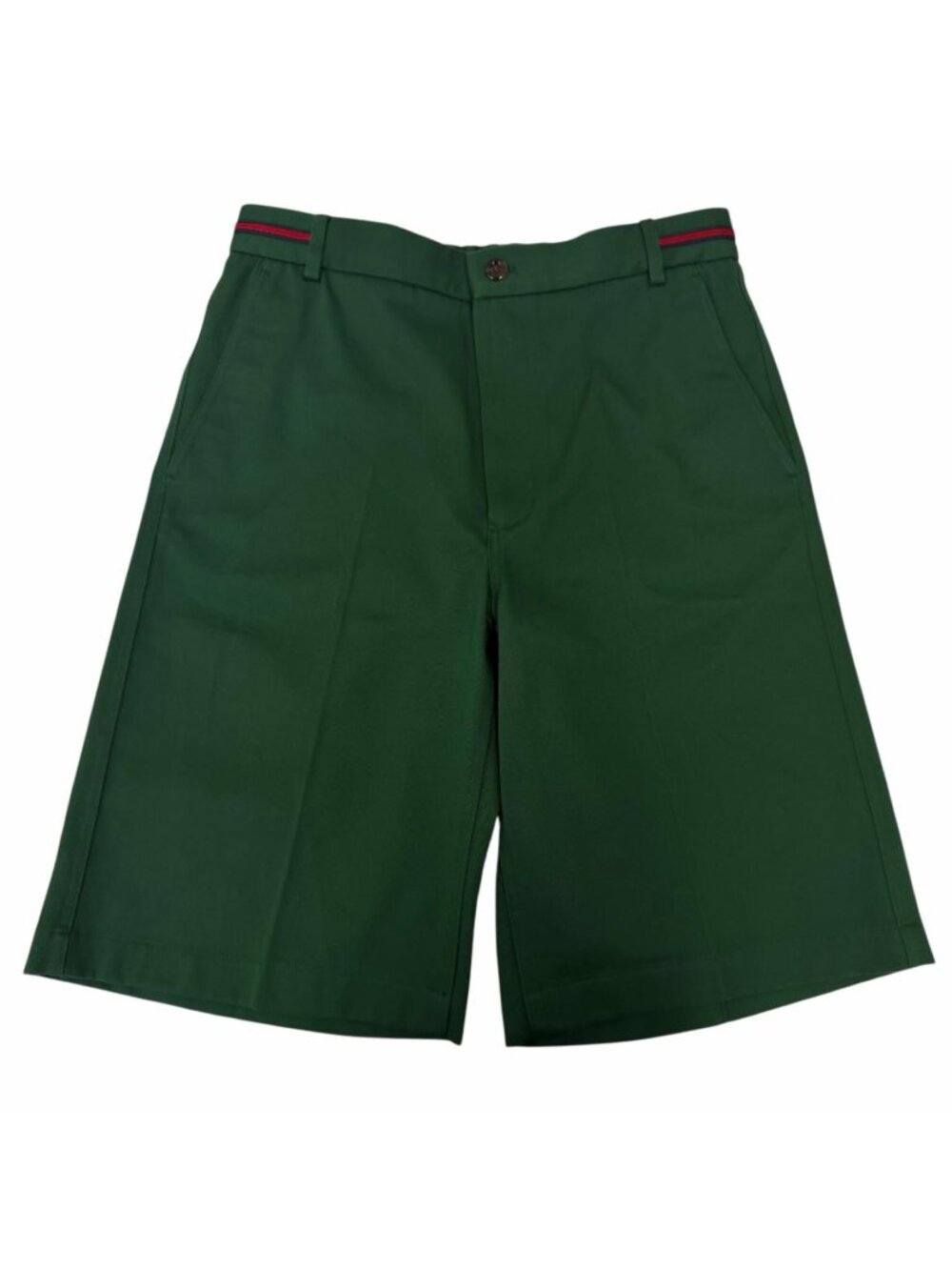 Gucci Web Stripe GG Logo Embroidery Shorts Green IT 46